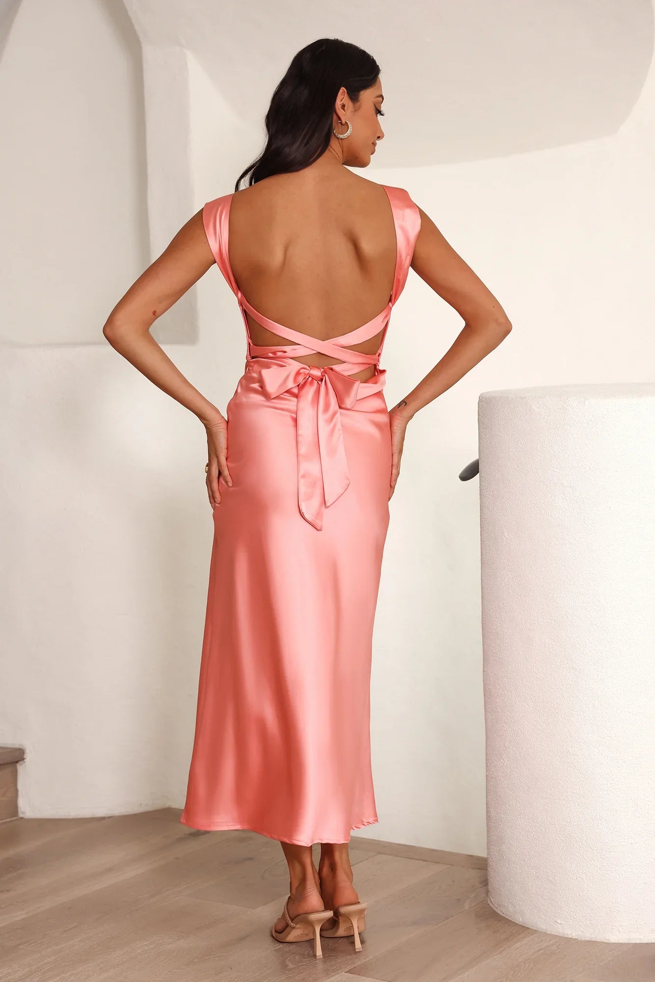Tie It Up Girl Maxi Dress Pink