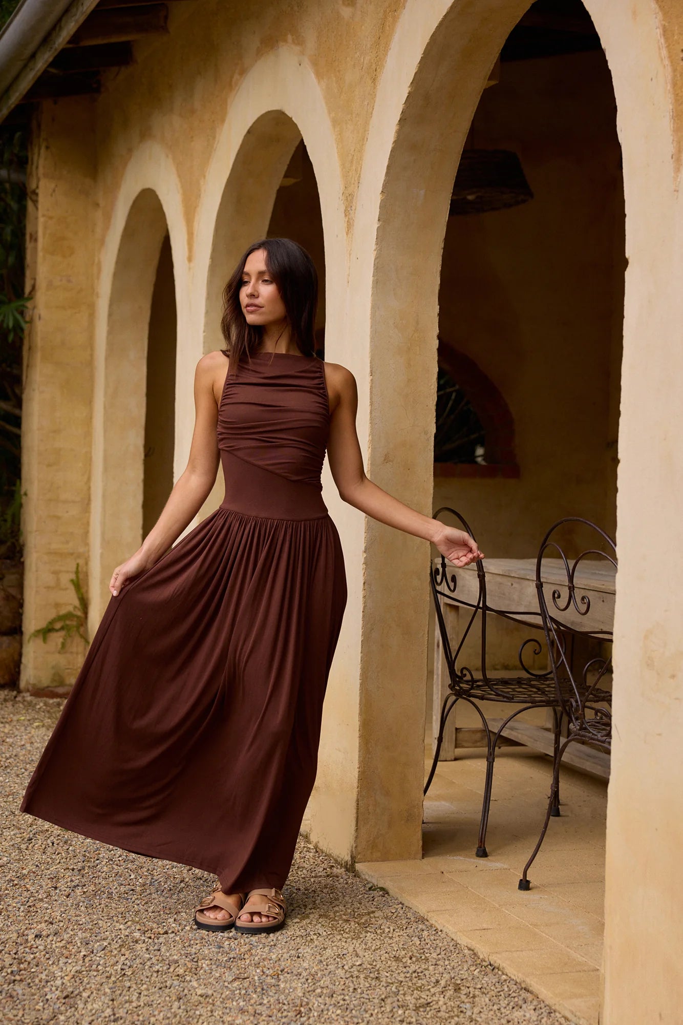 Nalla Maxi Dress Brown
